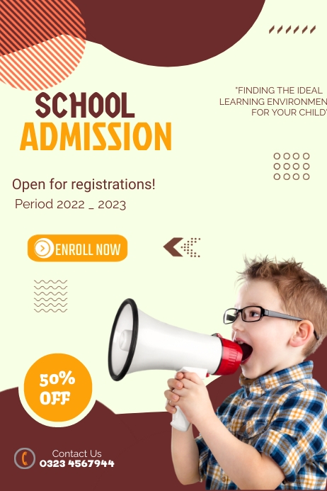 School Admission poster templete Template | PosterMyWall