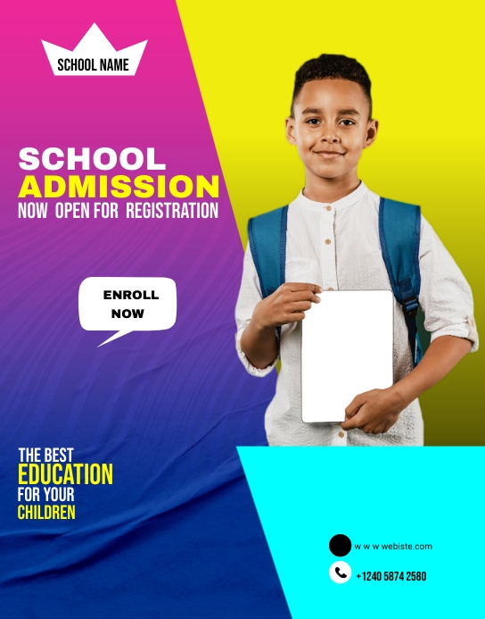 school admission poster wallpaper Plakkaat/Muurbord template