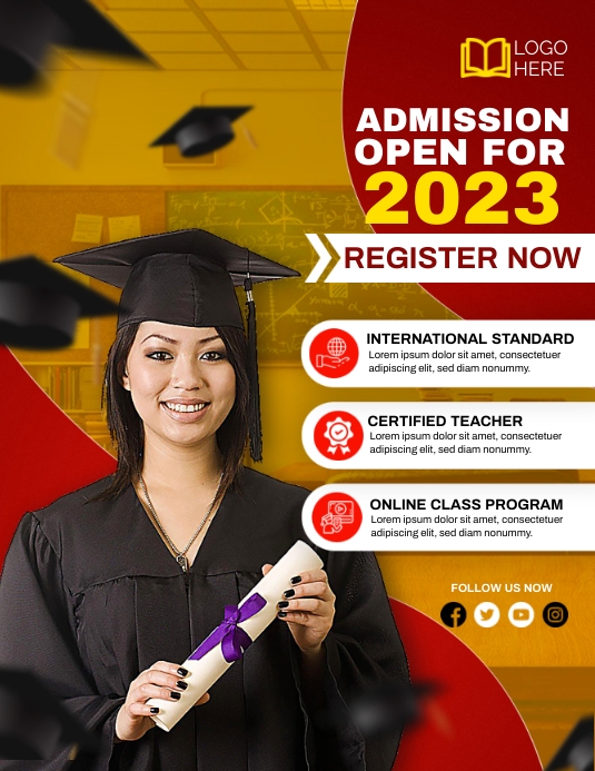 Program Registration Flyer School Admission Register Template | PosterMyWall