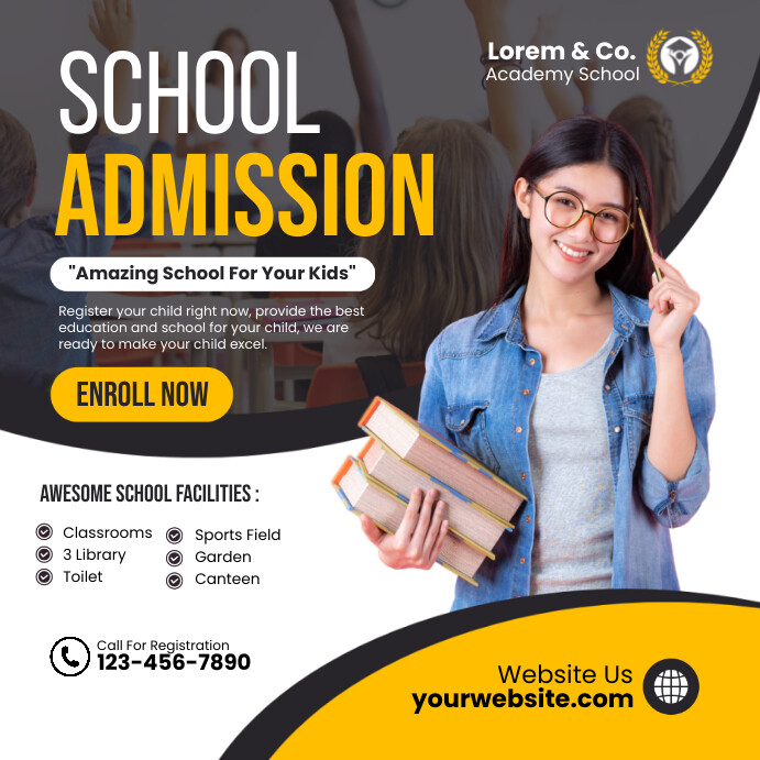Program Registration Flyer Plantilla de School Admission Registration Flyer | PosterMyWall