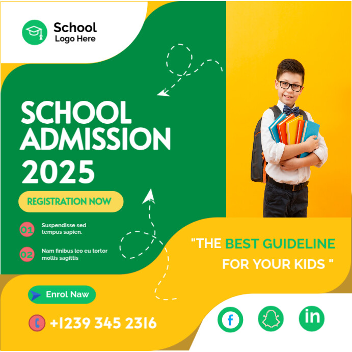 Copy of School admission social media post and Instagram post template ...