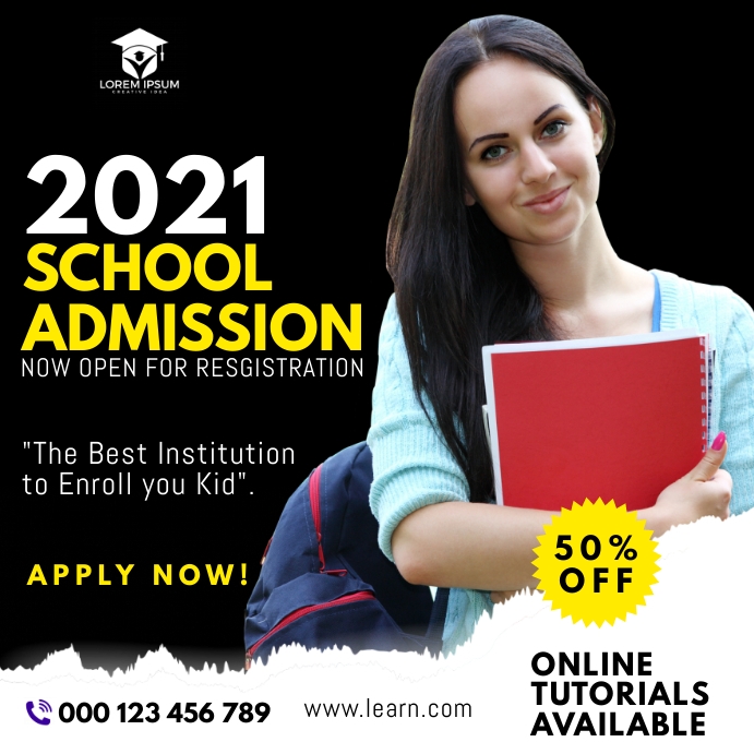 School Admission Social Media Post Template | PosterMyWall