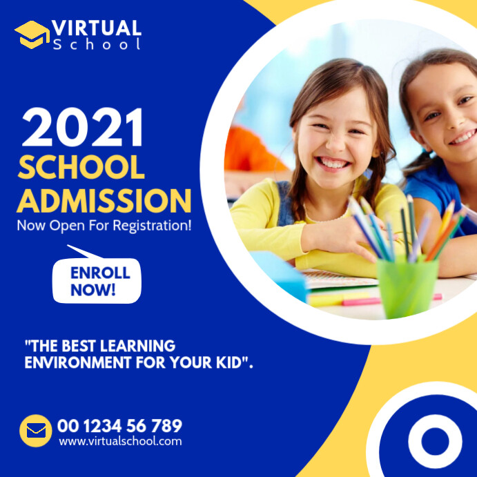 School Admission Social Media Post Template | PosterMyWall