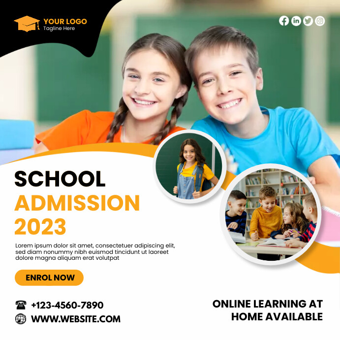 Modèle School Admission Template | PosterMyWall