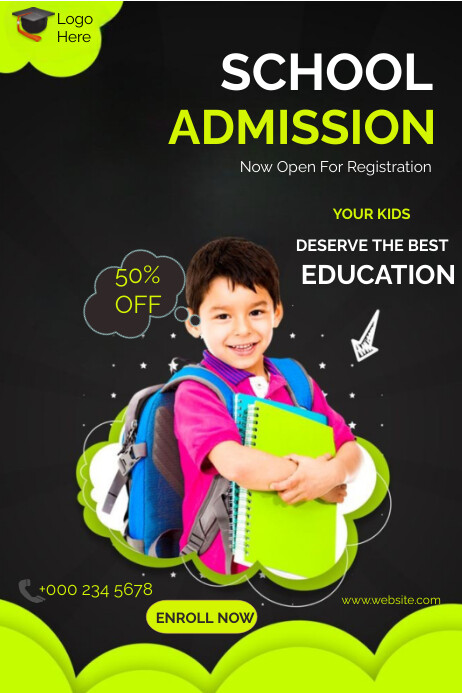 School admissions Template | PosterMyWall