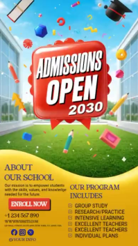 Blue School Admissions Digital Display Template