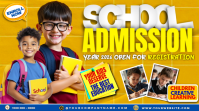 School Admissions Now Open 2026 YouTube Thumbnail template