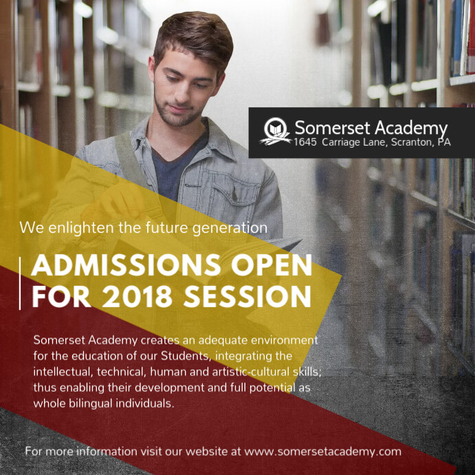 School Admissions Open 2018 Instagram Ad Template