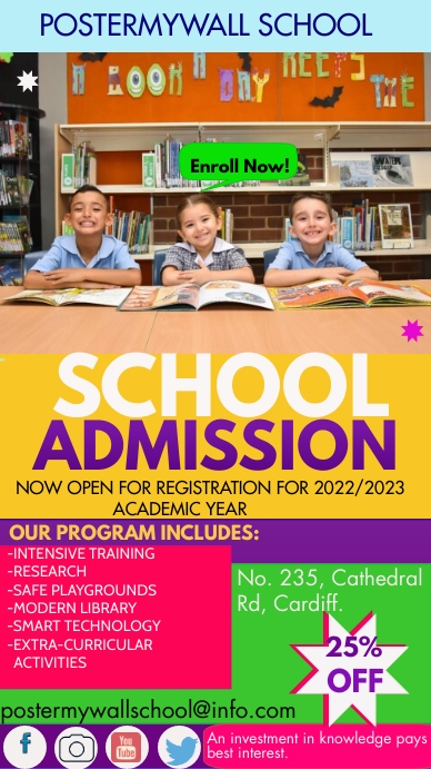 Copy of School admissions open template | PosterMyWall