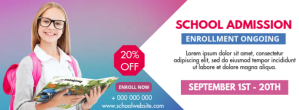 White School Admission Facebook-Cover Template