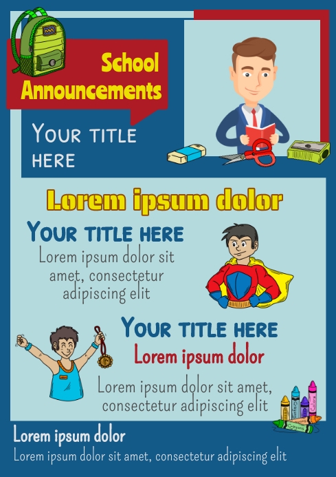 Plantilla de School Announcement Board Poster Template | PosterMyWall