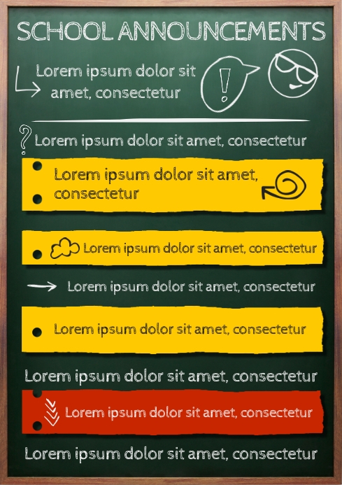 School Announcement Board Poster Template Pri | PosterMyWall