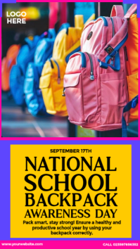 School Backpack Awareness Day เรื่องราวบน Instagram template