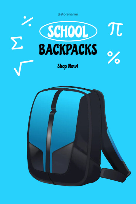 School Backpacks - Poster Template | PosterMyWall