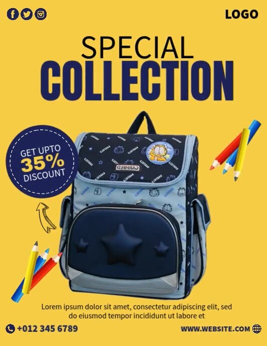 School Bag Ads Template | PosterMyWall