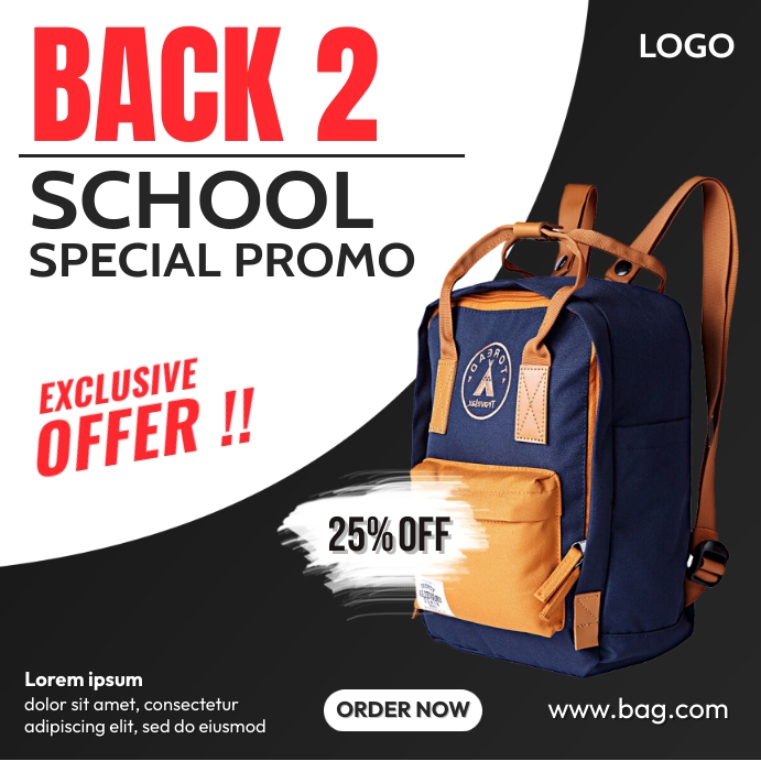 School Bag Promo Template PosterMyWall