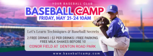 School Baseball Camp Banner Design template