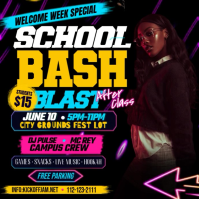 Schwarz School Bash Event Wpis na Instagrama Template
