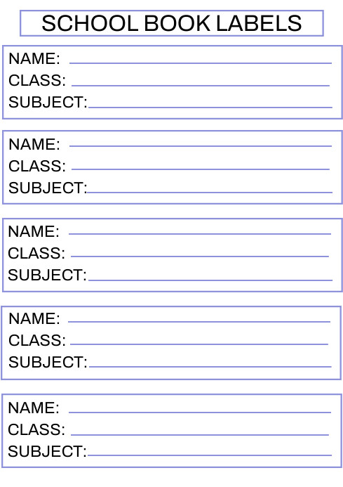 SCHOOL BOOK COVER LABEL STICKER Template | PosterMyWall