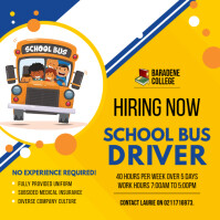 School Bus Driver for Hire Instagram Post Tem template