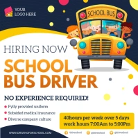 School bus driver hiring ad Message Instagram template