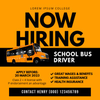 Bus Driver Advert Example School Bus Driver Hiring Template | PosterMyWall