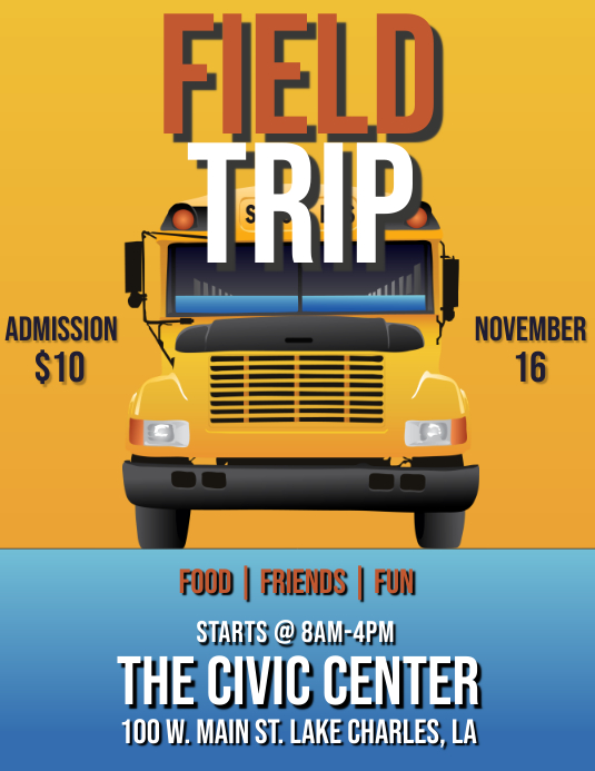 Copy of SCHOOL BUS FIELD TRIP FLYER PosterMyWall