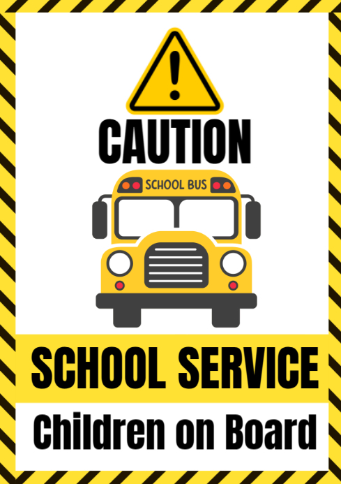 Bus Rider Sign Classroom School Bus Signage Template | PosterMyWall