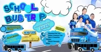 School Bus Trip Flyer Portada de evento de Facebook template