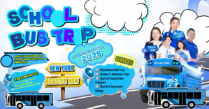 White School Bus Trip Facebook begivenhed cover Template