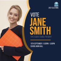 School Election Campaign Instagram Ad Editabl Template | PosterMyWall