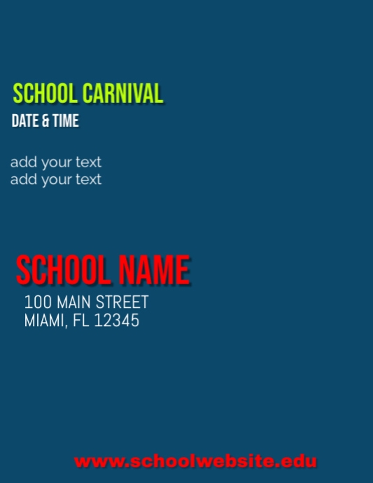 school carnival template postermywall