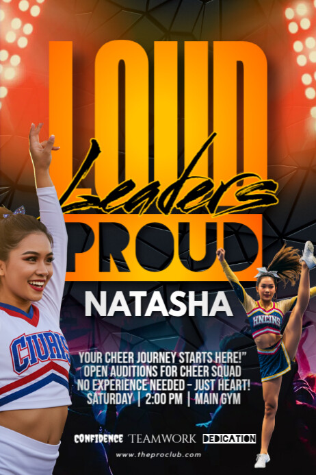 School cheer tryouts Poster template