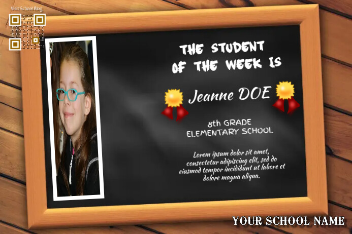 School and classroom poster : Student of the week Template | PosterMyWall