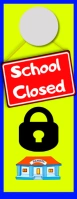 school closed  door hanger Colgador de puerta template