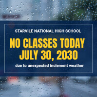 School Closure Notice - No Classes Due to Weather Announcement Template Сообщение Instagram