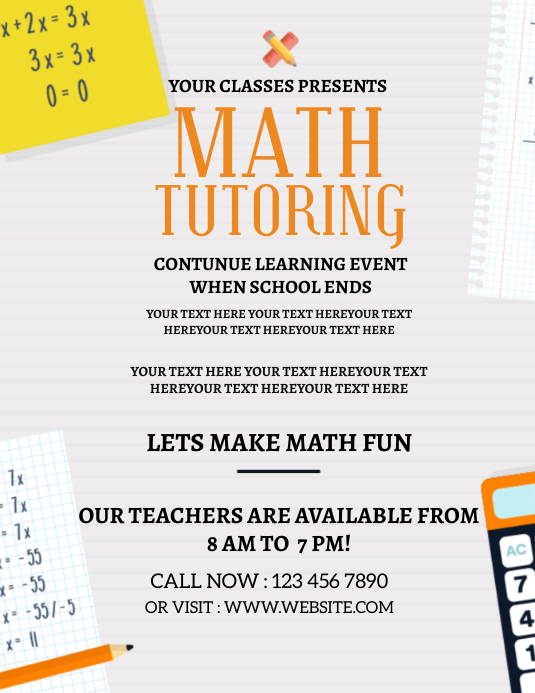 Math Tutoring Flyer Template