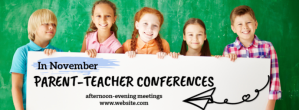 白色 Parent-Teacher Conferences Facebook-coverfoto Template