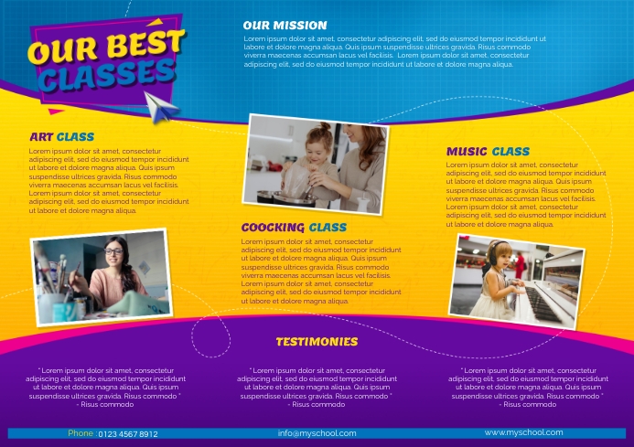 School Course Trifold Brochure Template | PosterMyWall
