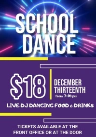 school dance flyer A4 template
