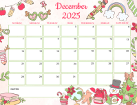 school December 2025 Calendar Folder (US Letter) template