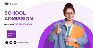 White School Admission Facebook Shared Image Template