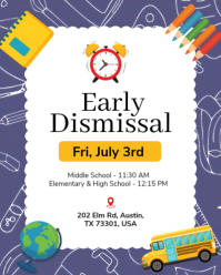 White School Early Dismissal Instagram Portrait Template