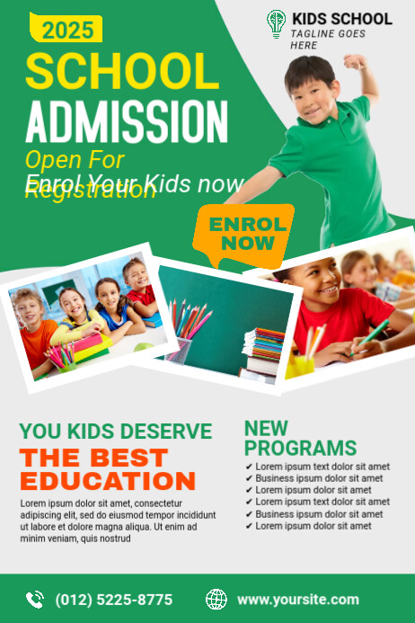 School Education Banner แบนเนอร์ 4' × 6' template