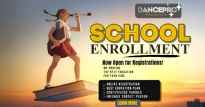 Żółty School Enrollment Banner Facebook Event Cover Template