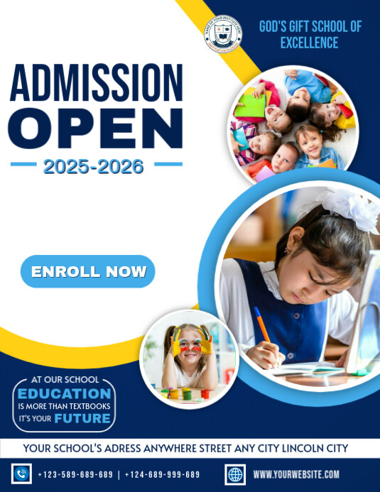 School enrollment Folheto (US Letter) template