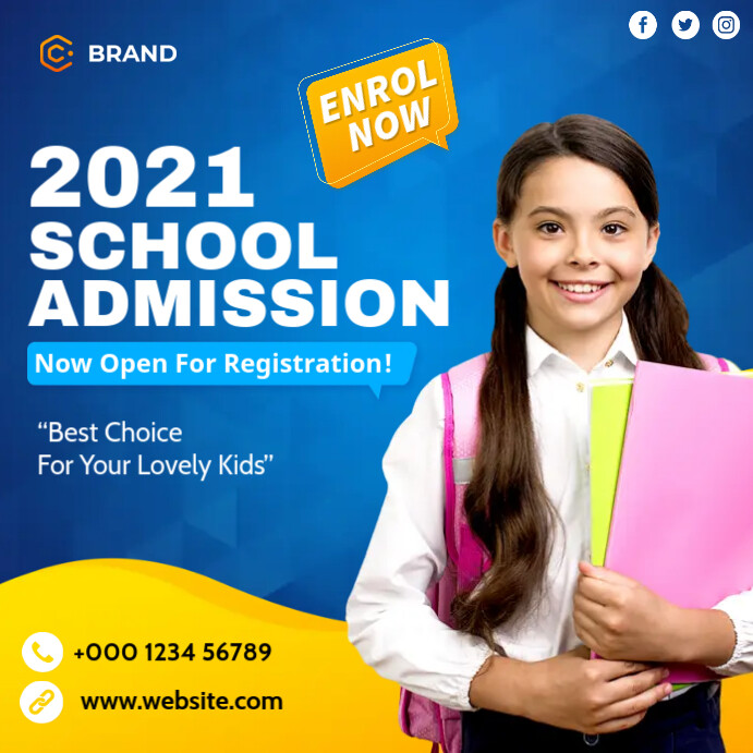 School Enrollment Template | PosterMyWall