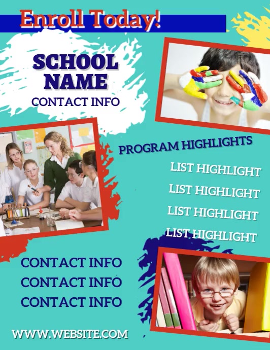 School Enrollment Template | PosterMyWall