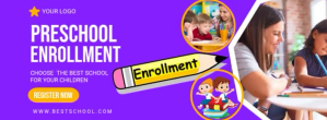 SCHOOL ENROLLMENT FACE BOOK COVER Zdjęcie w tle na Facebooka template
