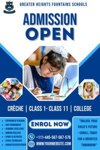 School enrollment poster / admission open flyer template